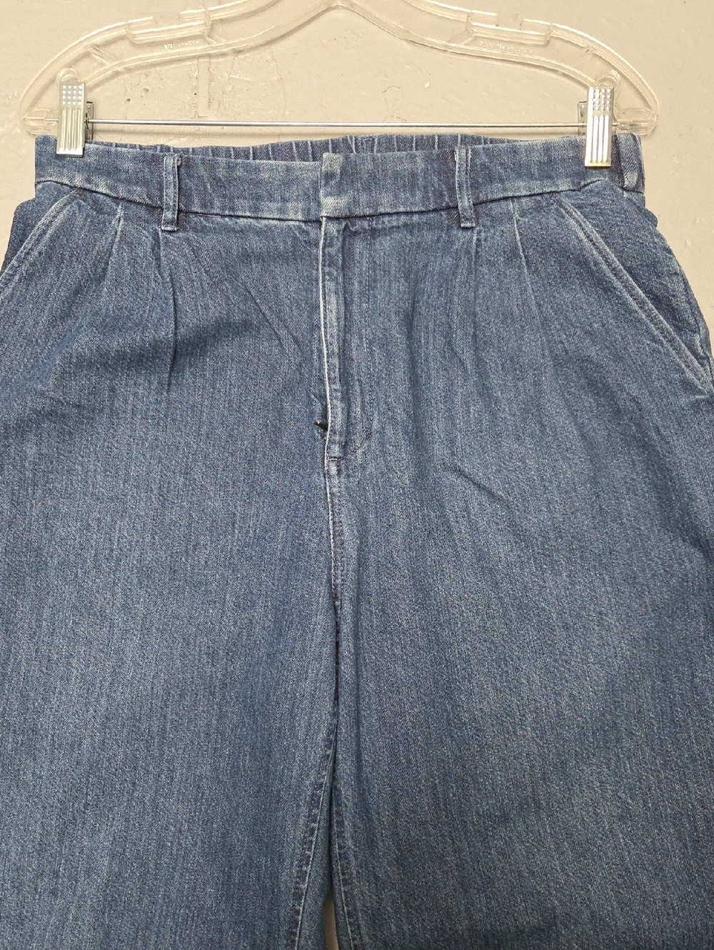 Gap 365 High Rise Wide Leg Denim Blue Jeans Sz 8 100% Cotton Zipper - Picture 3 of 11